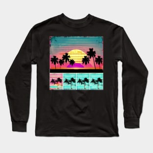 Retro 80s Summer Sun 48 Long Sleeve T-Shirt